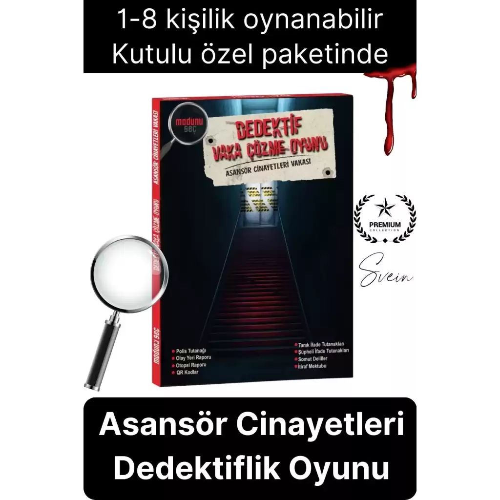 Yeni Seri Katil Kim Bulma Oyunu Kutulu Dedektif Vaka Çözme Grup Aktivitesi Asansör Cinayetleri