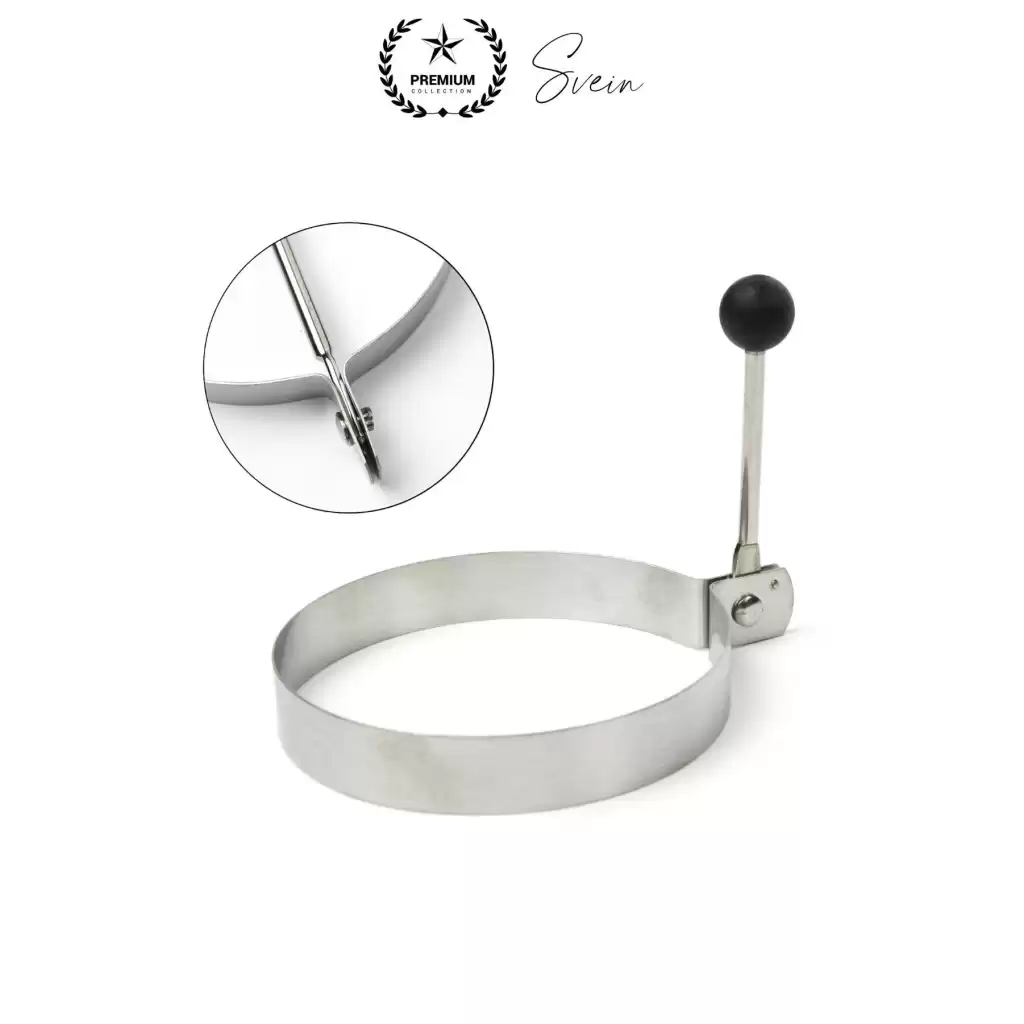 Premium Yanmaz Yapışmaz Paslanmaz Metal Yuvarlak Omlet Krep Kalıbı Tava Sahanda Yumurta Pankek
