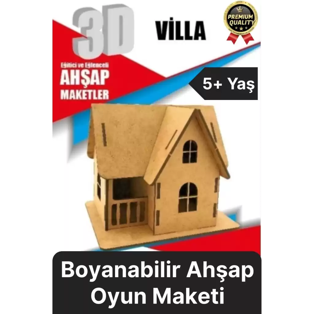 Premium Çocuk Eğitici Öğretici Zeka Geliştirici Boyanabilir 3 Boyutlu Demonte Ahşap Oyun Maketi
