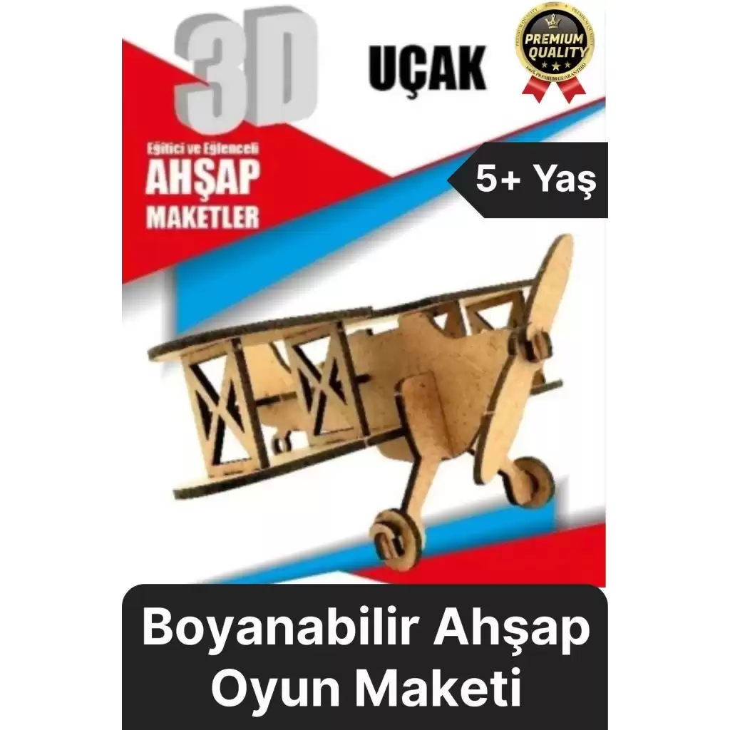 Premium Çocuk Eğitici Öğretici Zeka Geliştirici Boyanabilir 3 Boyutlu Demonte Ahşap Oyun Maketi