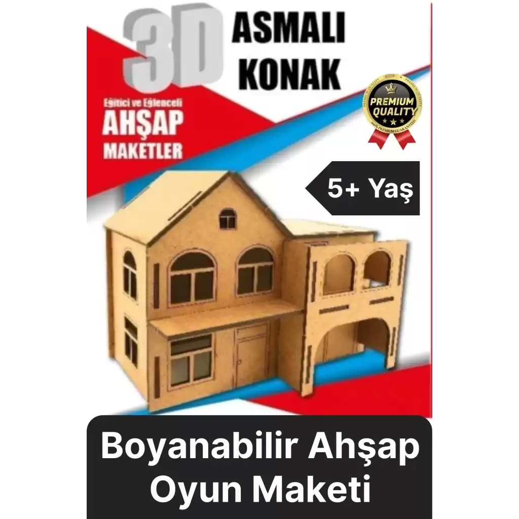 Premium Çocuk Eğitici Öğretici Zeka Geliştirici Boyanabilir 3 Boyutlu Demonte Ahşap Oyun Maketi