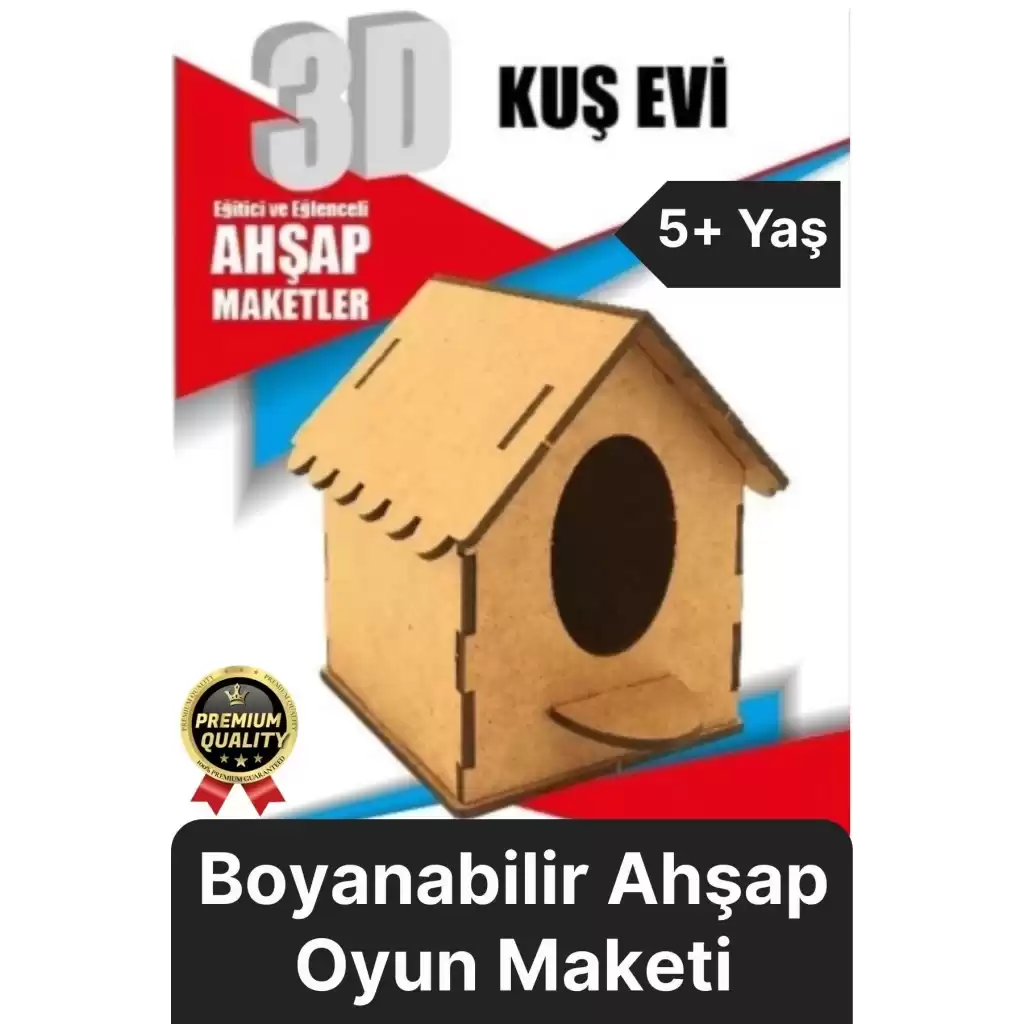 Premium Çocuk Eğitici Öğretici Zeka Geliştirici Boyanabilir 3 Boyutlu Demonte Ahşap Oyun Maketi