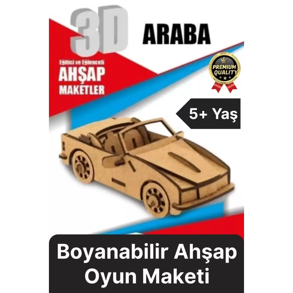 Premium Çocuk Eğitici Öğretici Zeka Geliştirici Boyanabilir 3 Boyutlu Demonte Ahşap Oyun Maketi