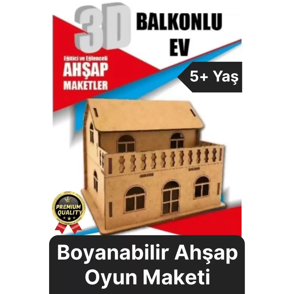 Premium Çocuk Eğitici Öğretici Zeka Geliştirici Boyanabilir 3 Boyutlu Demonte Ahşap Oyun Maketi