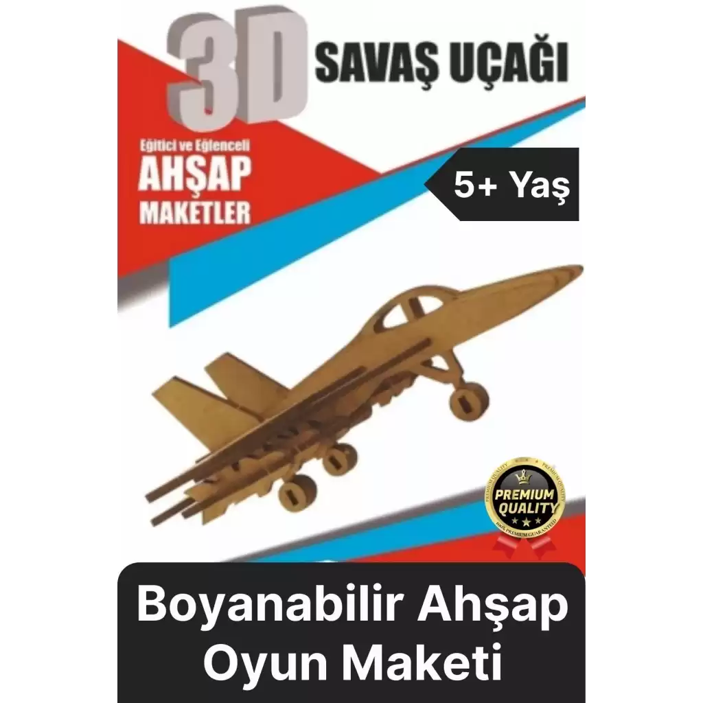 Premium Çocuk Eğitici Öğretici Zeka Geliştirici Boyanabilir 3 Boyutlu Demonte Ahşap Oyun Maketi