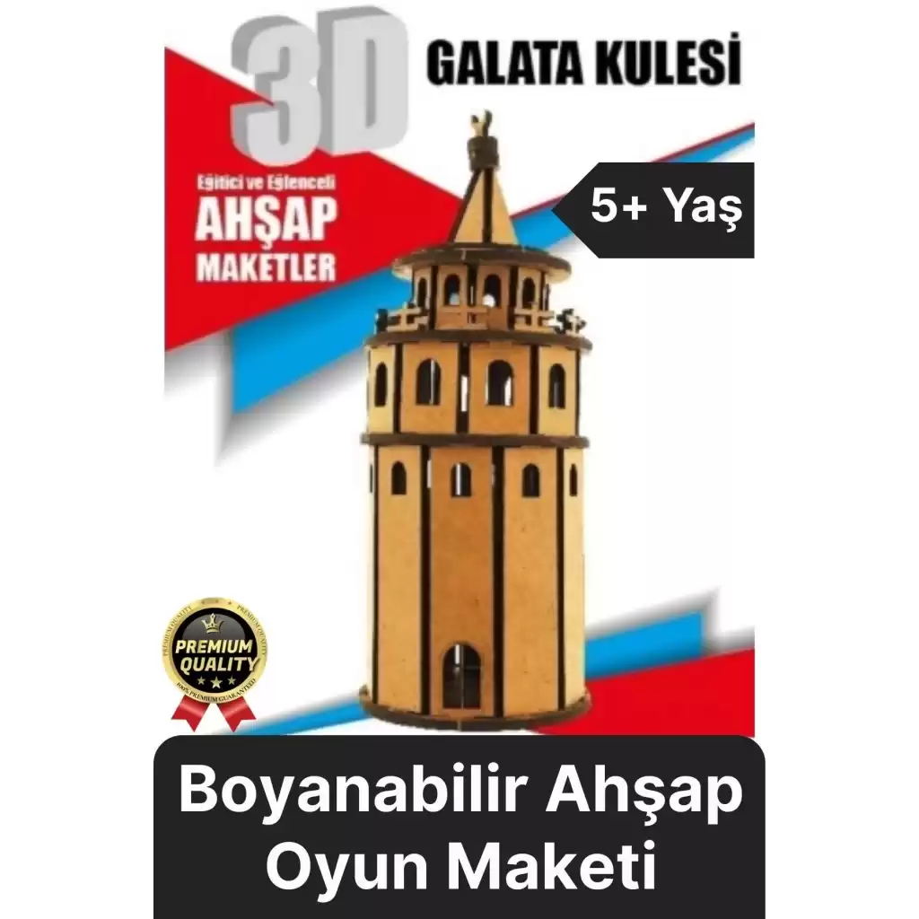 Premium Çocuk Eğitici Öğretici Zeka Geliştirici Boyanabilir 3 Boyutlu Demonte Ahşap Oyun Maketi