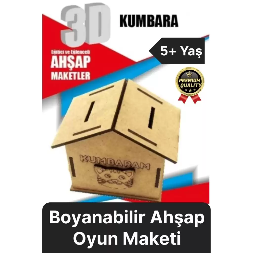 Premium Çocuk Eğitici Öğretici Zeka Geliştirici Boyanabilir 3 Boyutlu Demonte Ahşap Oyun Maketi