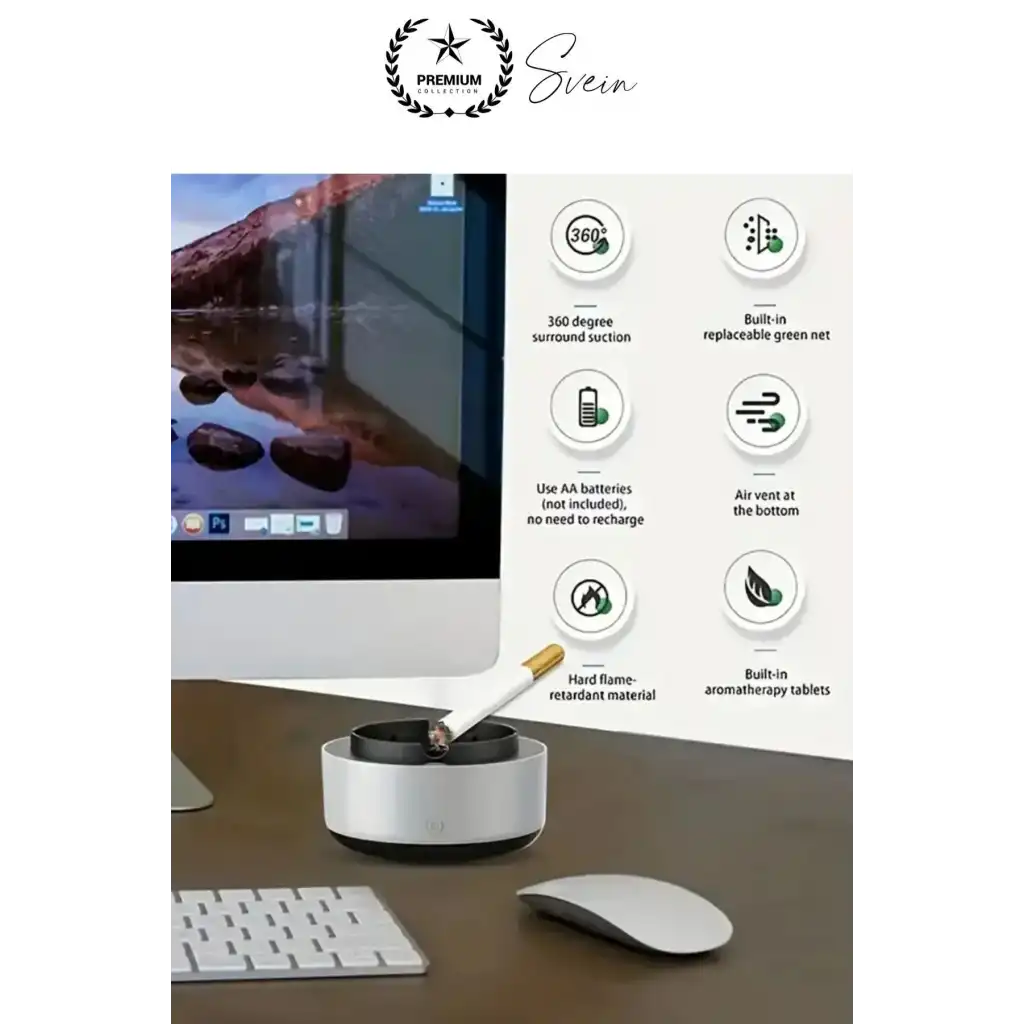 Dumanı İçine Çeken Kül Tablası Akıllı Koku Hava Temizleyici Kokusuz Küllük Filtreli Arabada Ev Ofis