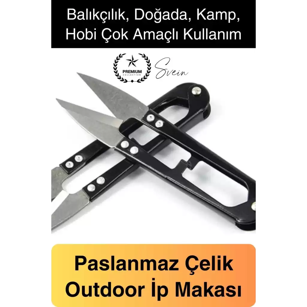 Paslanmaz Çelik Yaylı Balıkçı İp Kesme Makası Dış Mekan Hobi Makası Keskin Budama İlik Açıcı