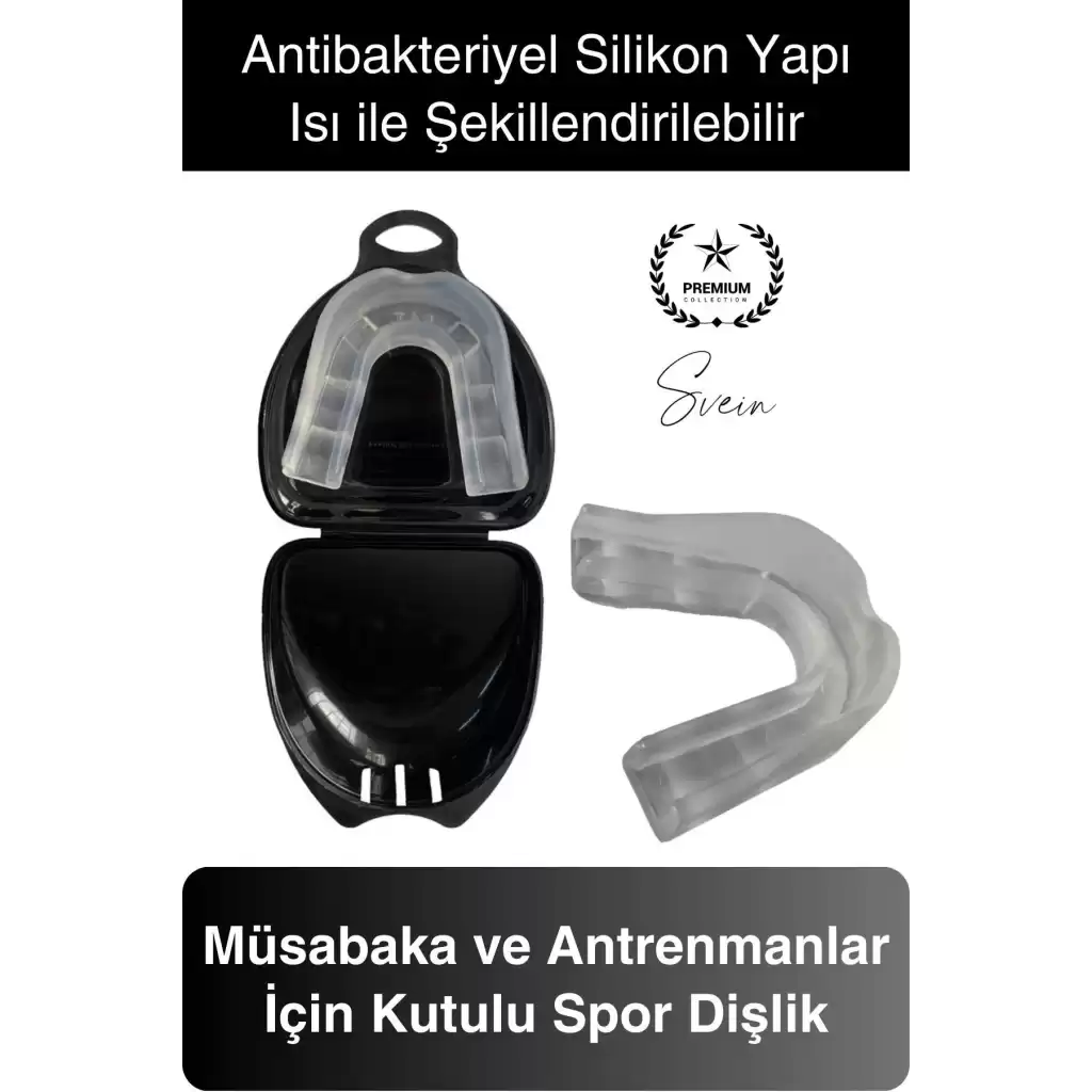 Silikon Medikal Boks Dişliği Şeffaf Kutulu Kick Boks Muay Thai Karate Judo Ağız Koruma Dişlik