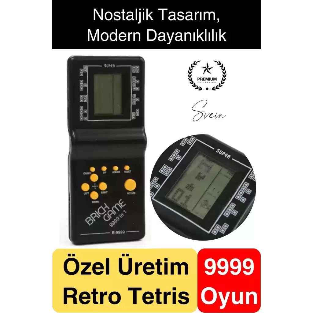 Nostaljik El Atarisi Tetris Konsol Oyuncak Pilli Unutulmayan Taşınabilir Retro Game Boy Eğlendirici