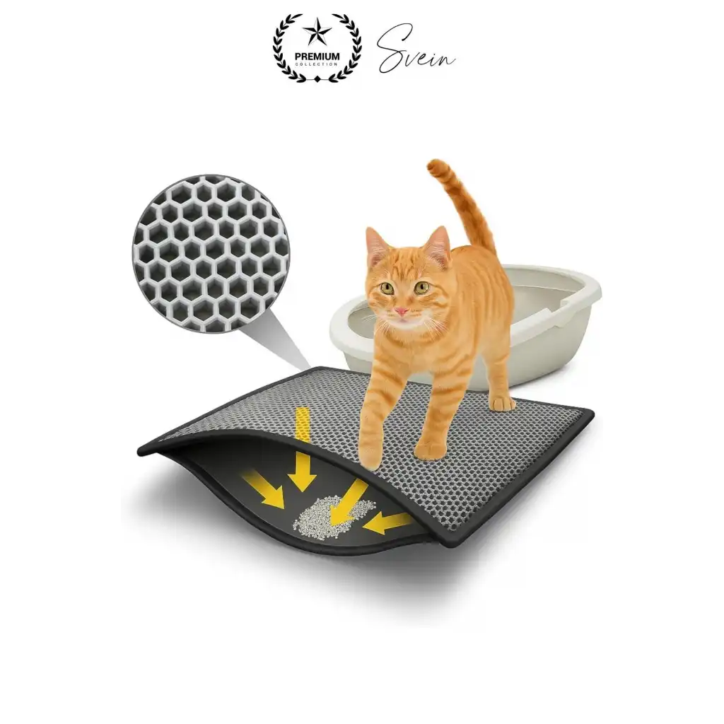 Elekli Kedi Paspası Tuvalet Önü Kumu Evcil Hayvan Sert Plastik Toz Kir Tutucu Yıkanabilir 40x60 cm