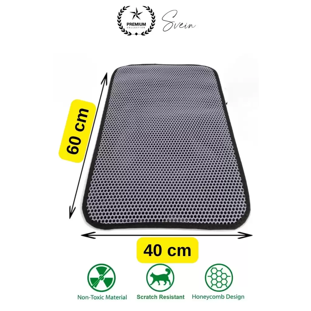 Elekli Kedi Paspası Tuvalet Önü Kumu Evcil Hayvan Sert Plastik Toz Kir Tutucu Yıkanabilir 40x60 cm