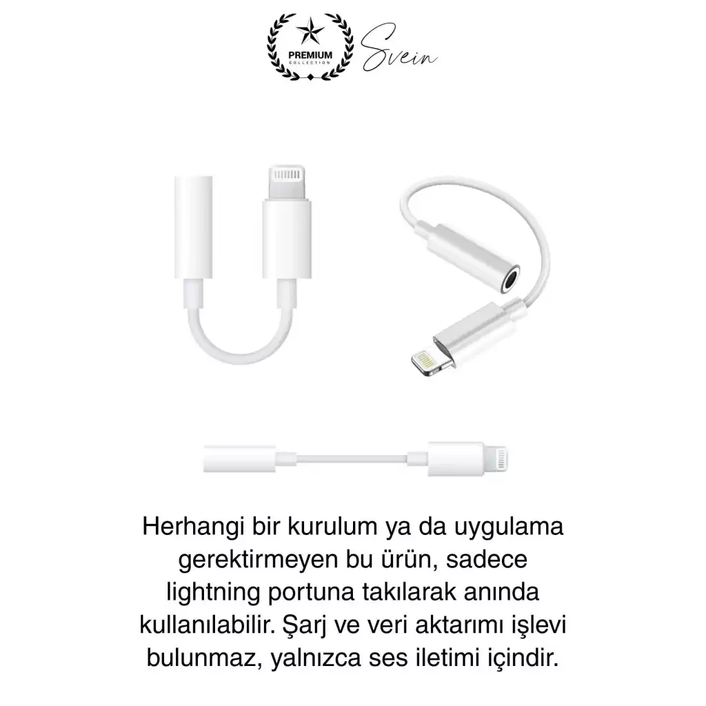 İphone 15-14-13-12-11-X-7-8 Lightning Uyumlu Kablolu Kulaklık Çevirici Tak Çalıştır Aux Dönüştürücü