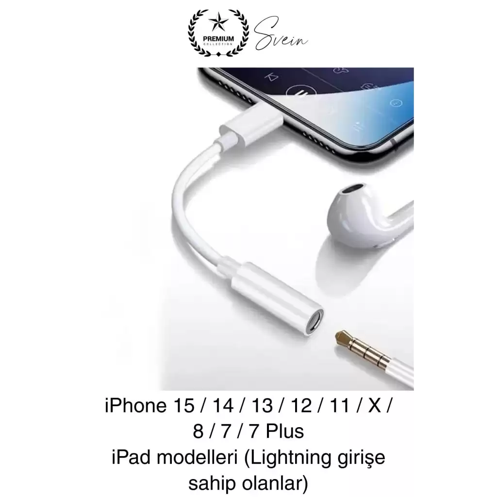 İphone 15-14-13-12-11-X-7-8 Lightning Uyumlu Kablolu Kulaklık Çevirici Tak Çalıştır Aux Dönüştürücü