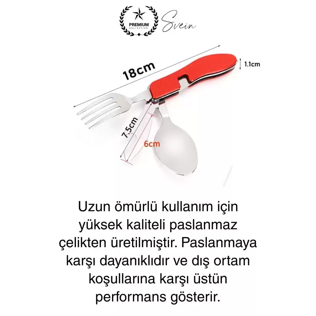 4ü 1 Arada Paslanmaz Çelik Kamp Çatal Bıçak Takımı Seyahat ve Hayatta Kalma Ekipmanı Kumanya Kiti