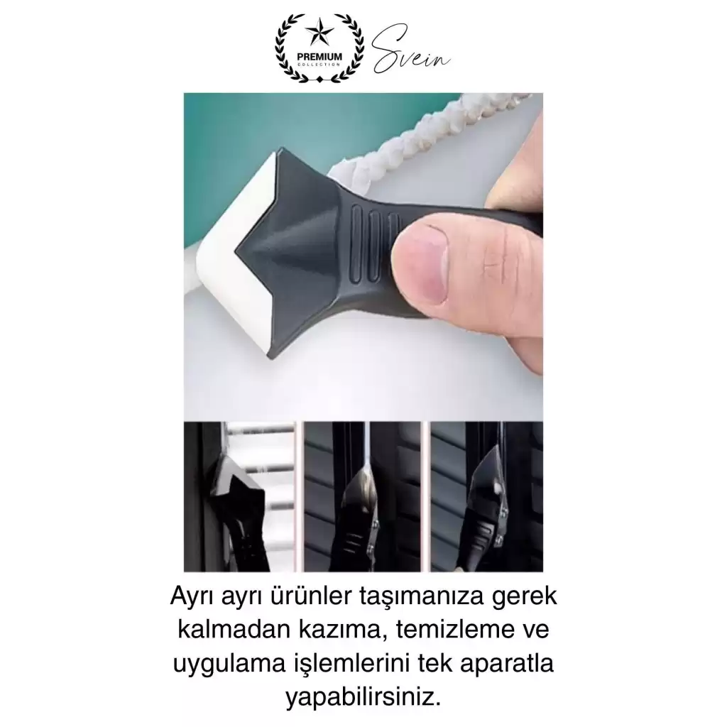 3ü 1 Arada Fayans Derz Dolgu Silikon Kazıyıcı Sıyırıcı Uygulayıcı Aparat Mutfak Banyo Kapı Pencere