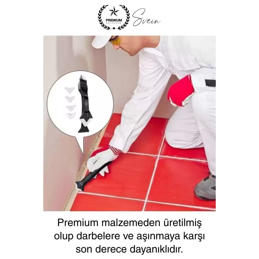 3ü 1 Arada Fayans Derz Dolgu Silikon Kazıyıcı Sıyırıcı Uygulayıcı Aparat Mutfak Banyo Kapı Pencere