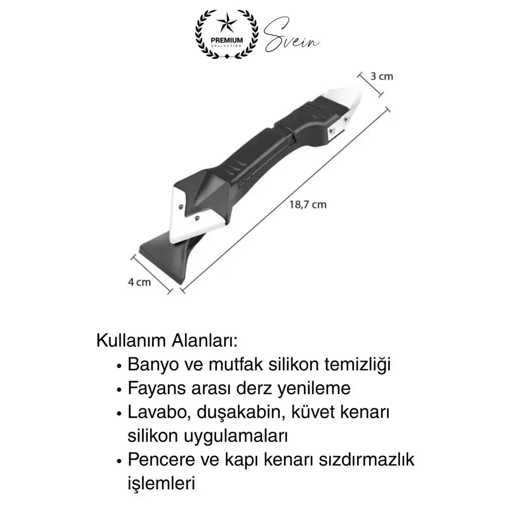 3ü 1 Arada Fayans Derz Dolgu Silikon Kazıyıcı Sıyırıcı Uygulayıcı Aparat Mutfak Banyo Kapı Pencere
