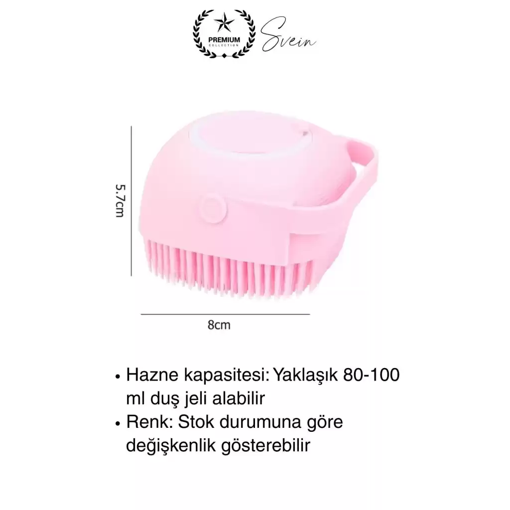 Şampuan Hazneli Silikon Banyo Lifi Duş Fırçası Jel Keseli Vücut Masaj Lif Çok Amaçlı Temizlik