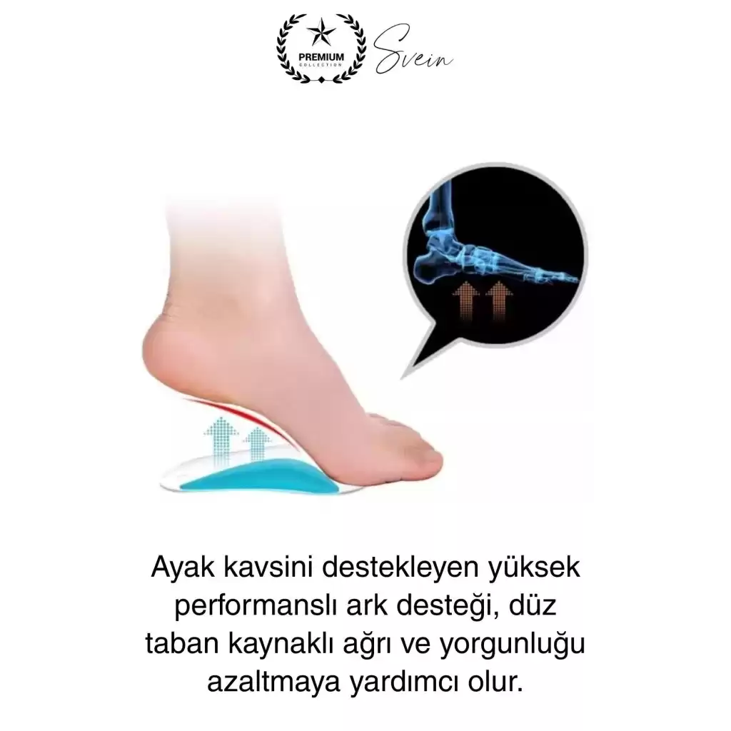 1 Çift Uzun Süreli Kullanım Ark Takviye Düz Taban İçin Boşluk İçe Basma Destekli Anatomik Silikon