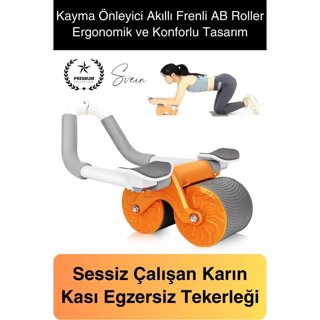 Sessiz Çalışan AB Roller Otomatik Karın Kası Egzersiz Tekeri Geri Tepme Fitness Aleti Ekipmanı