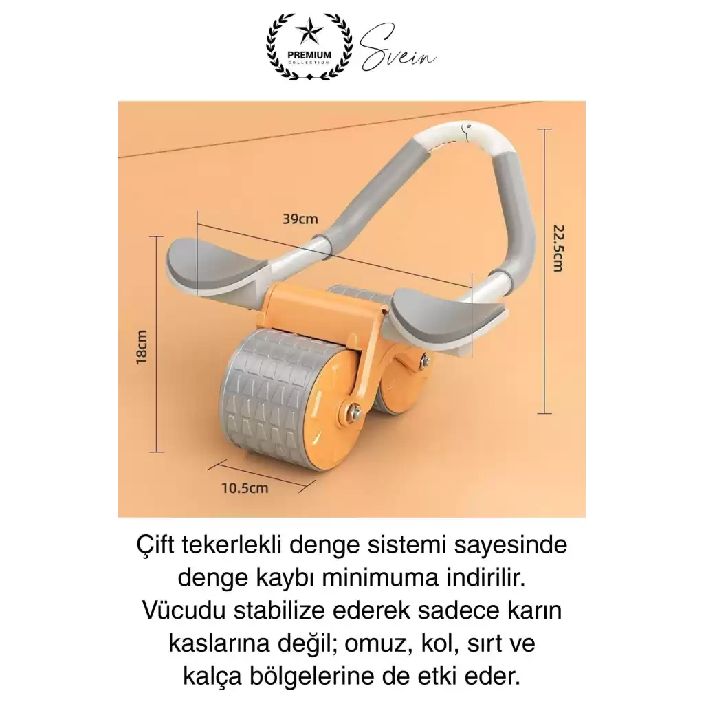 Sessiz Çalışan AB Roller Otomatik Karın Kası Egzersiz Tekeri Geri Tepme Fitness Aleti Ekipmanı