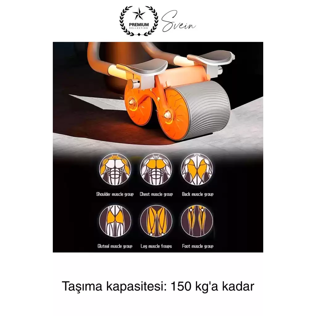 Sessiz Çalışan AB Roller Otomatik Karın Kası Egzersiz Tekeri Geri Tepme Fitness Aleti Ekipmanı