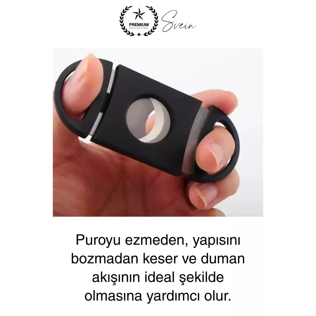 Deluxe Puro Kesme Makası Giyotini Cigaretta Paslanmaz Çift Bıçak Keskin Çelik Sağlam Çift Kesim