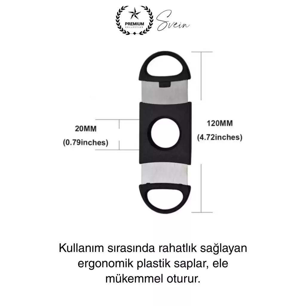Deluxe Puro Kesme Makası Giyotini Cigaretta Paslanmaz Çift Bıçak Keskin Çelik Sağlam Çift Kesim