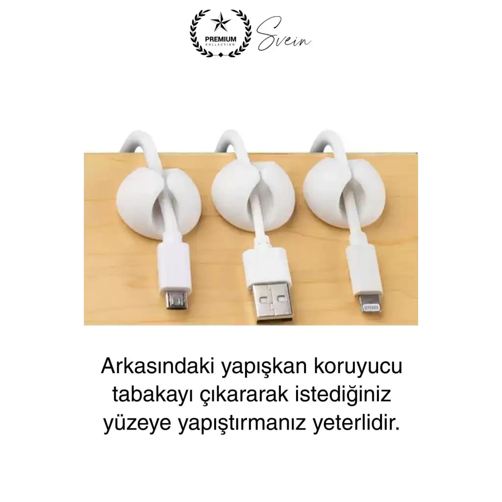 20li İz Bırakmaz Siyah Beyaz Kablo Sabitleme Klipsi Çalışma Masası Düzenleyici Ev Oda Ofis Pratik