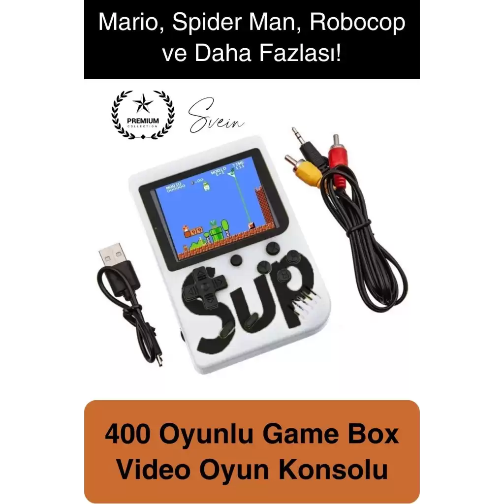 Sup 400 Taşınabilir Mini 2 in 1 GameBoy Oyun Konsolu Retro Nostaljik Atmosfer Atari Video Çocuk
