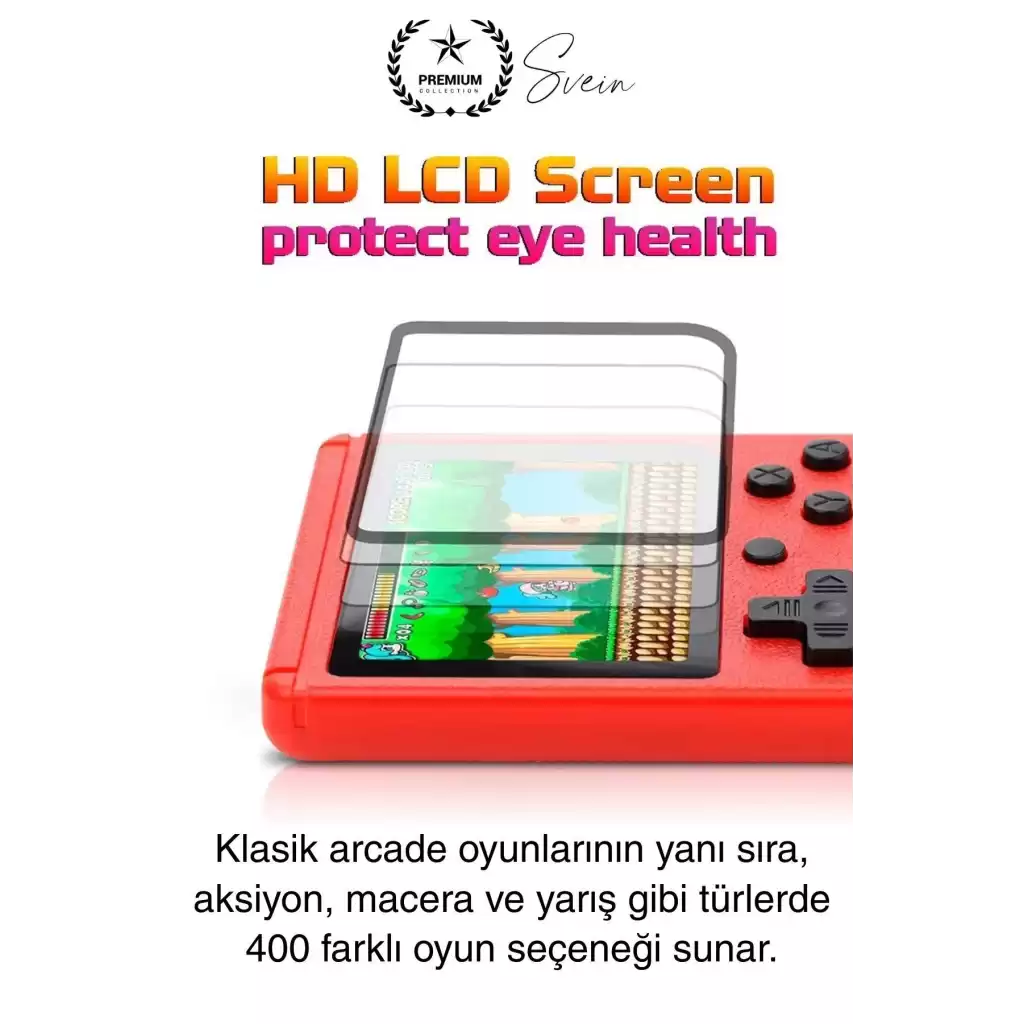 Sup 400 Taşınabilir Mini 2 in 1 GameBoy Oyun Konsolu Retro Nostaljik Atmosfer Atari Video Çocuk