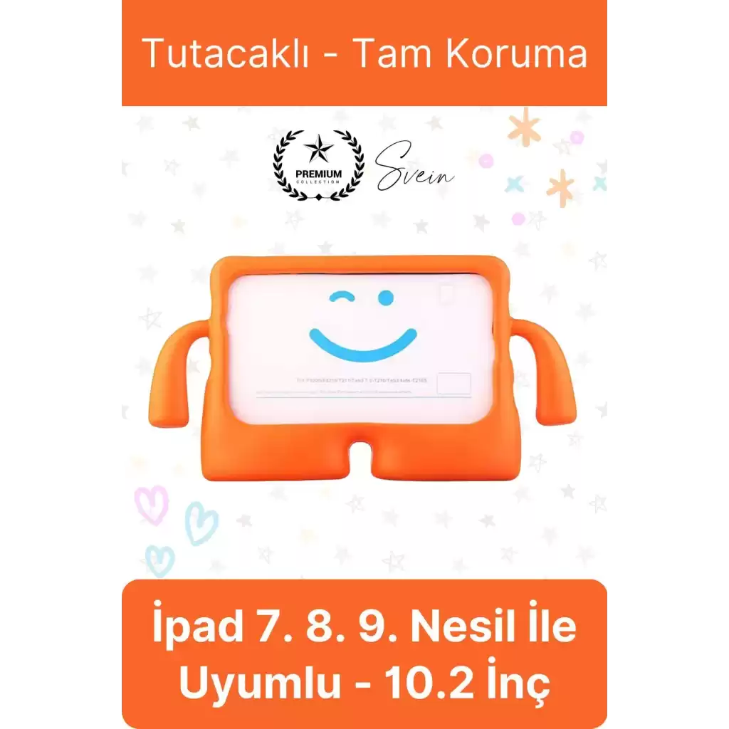 Dayanıklı Apple İpad 7. 8. 9. Nesil 10.2 İnç Uyumlu Çocuk İçin Ayaklı Tablet Kılıfı Koruyucu Silikon