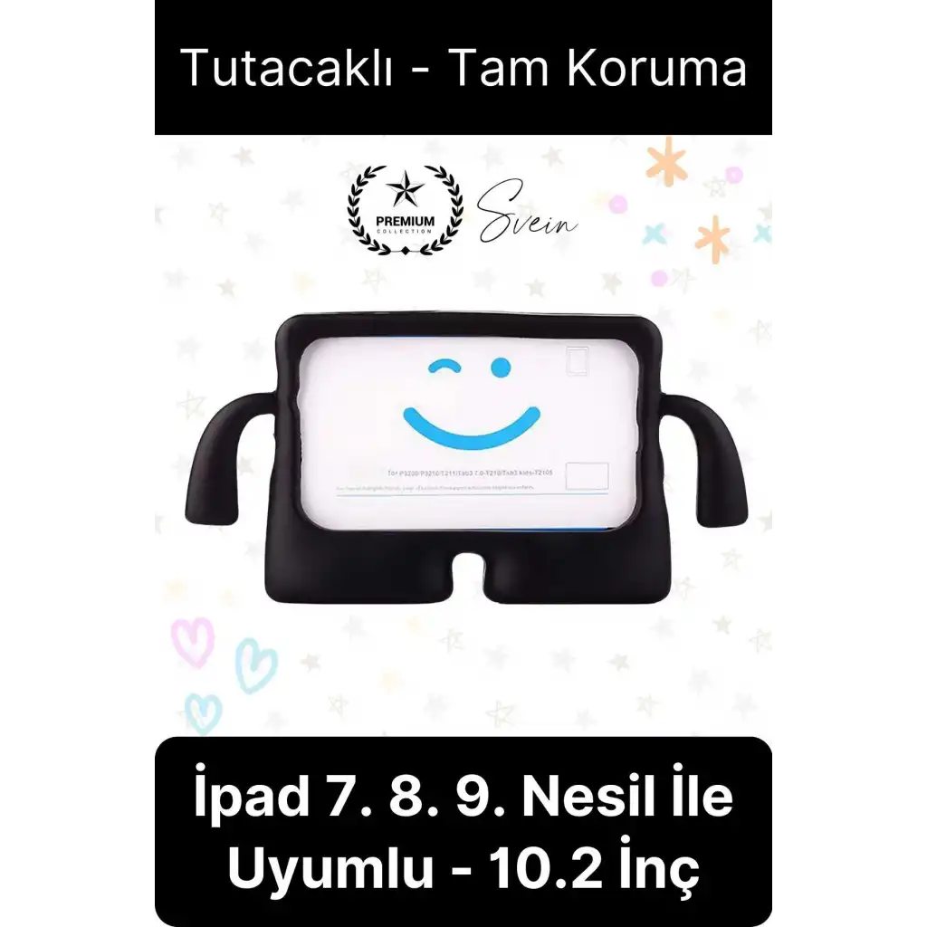 Dayanıklı Apple İpad 7. 8. 9. Nesil 10.2 İnç Uyumlu Çocuk İçin Ayaklı Tablet Kılıfı Koruyucu Silikon