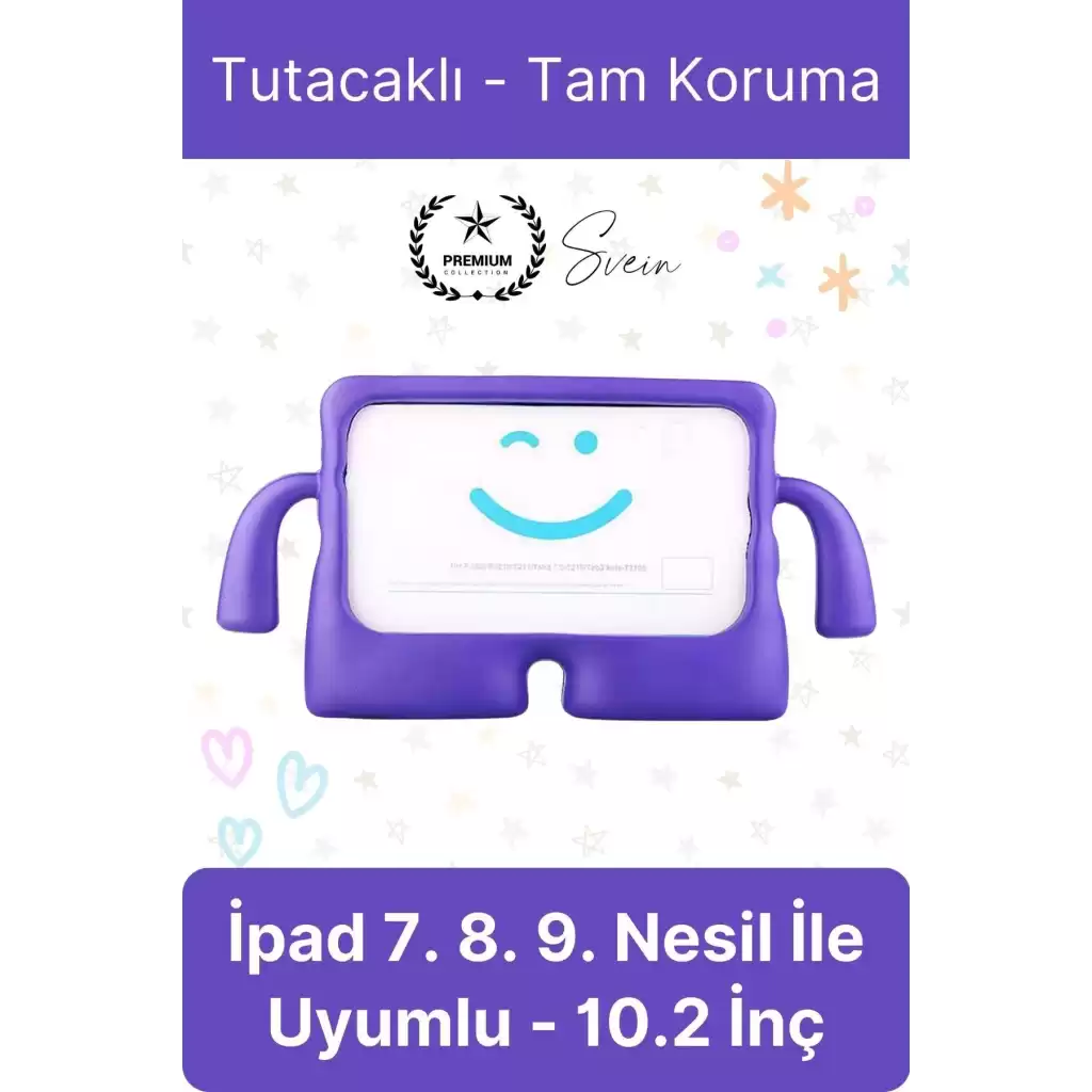Dayanıklı Apple İpad 7. 8. 9. Nesil 10.2 İnç Uyumlu Çocuk İçin Ayaklı Tablet Kılıfı Koruyucu Silikon