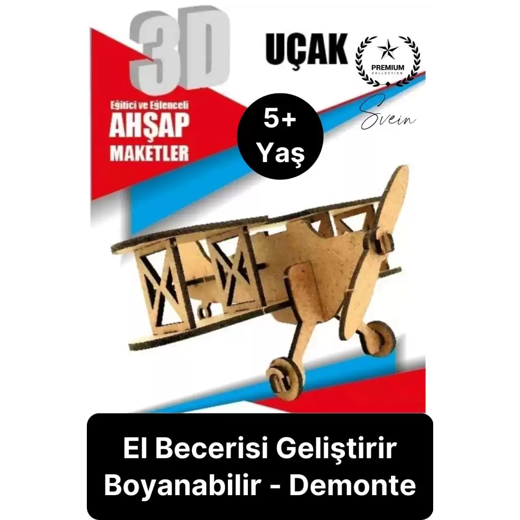 Özel Üretim 3 Boyutlu Minyatür Ham Ahşap Maket Boyanabilir Eğitici Öğretici Motor Beceri Hobi Oyun
