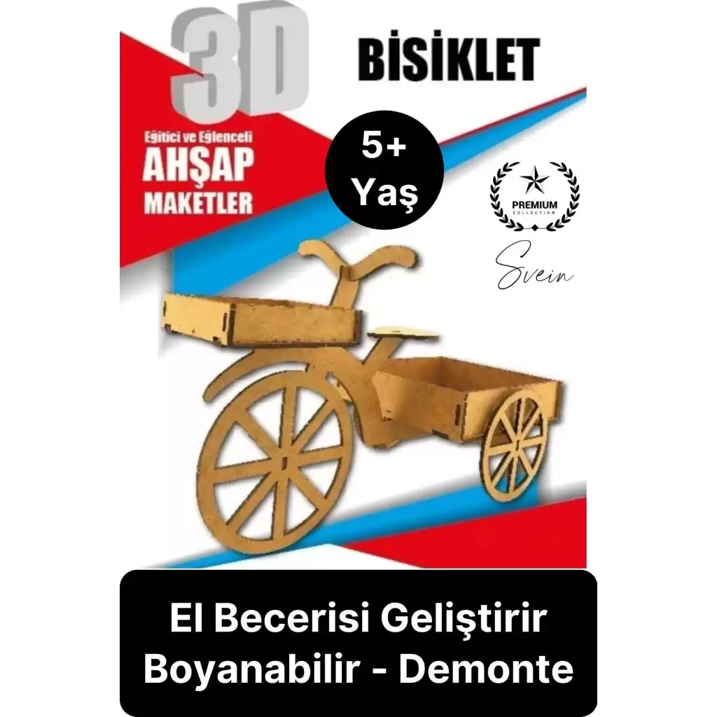 Özel Üretim 3 Boyutlu Minyatür Ham Ahşap Maket Boyanabilir Eğitici Öğretici Motor Beceri Hobi Oyun