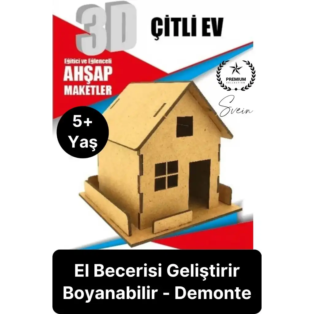 Özel Üretim 3 Boyutlu Minyatür Ham Ahşap Maket Boyanabilir Eğitici Öğretici Motor Beceri Hobi Oyun