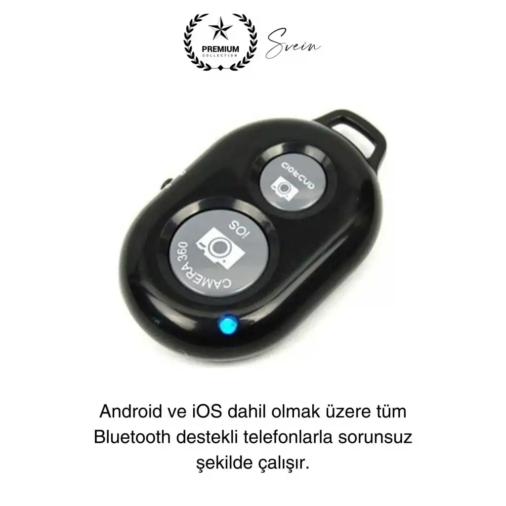Bluetooth Kablosuz Uzaktan Kumanda İOS Android Uyumlu Selfie Fotoğraf Video Çekme Remote Shutter