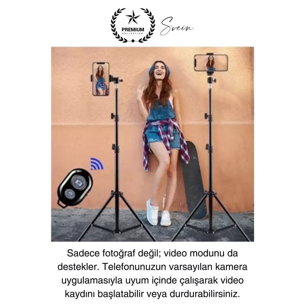 Bluetooth Kablosuz Uzaktan Kumanda İOS Android Uyumlu Selfie Fotoğraf Video Çekme Remote Shutter
