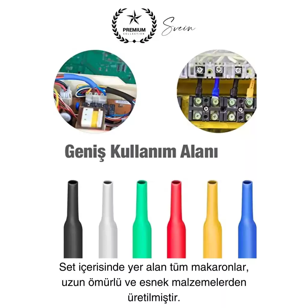 560 Parça Makaron Seti Kutulu Kablo Birleştirme Koruyucu Yalıtım Sıcaklıkla Daralan Tamirat Kaplama