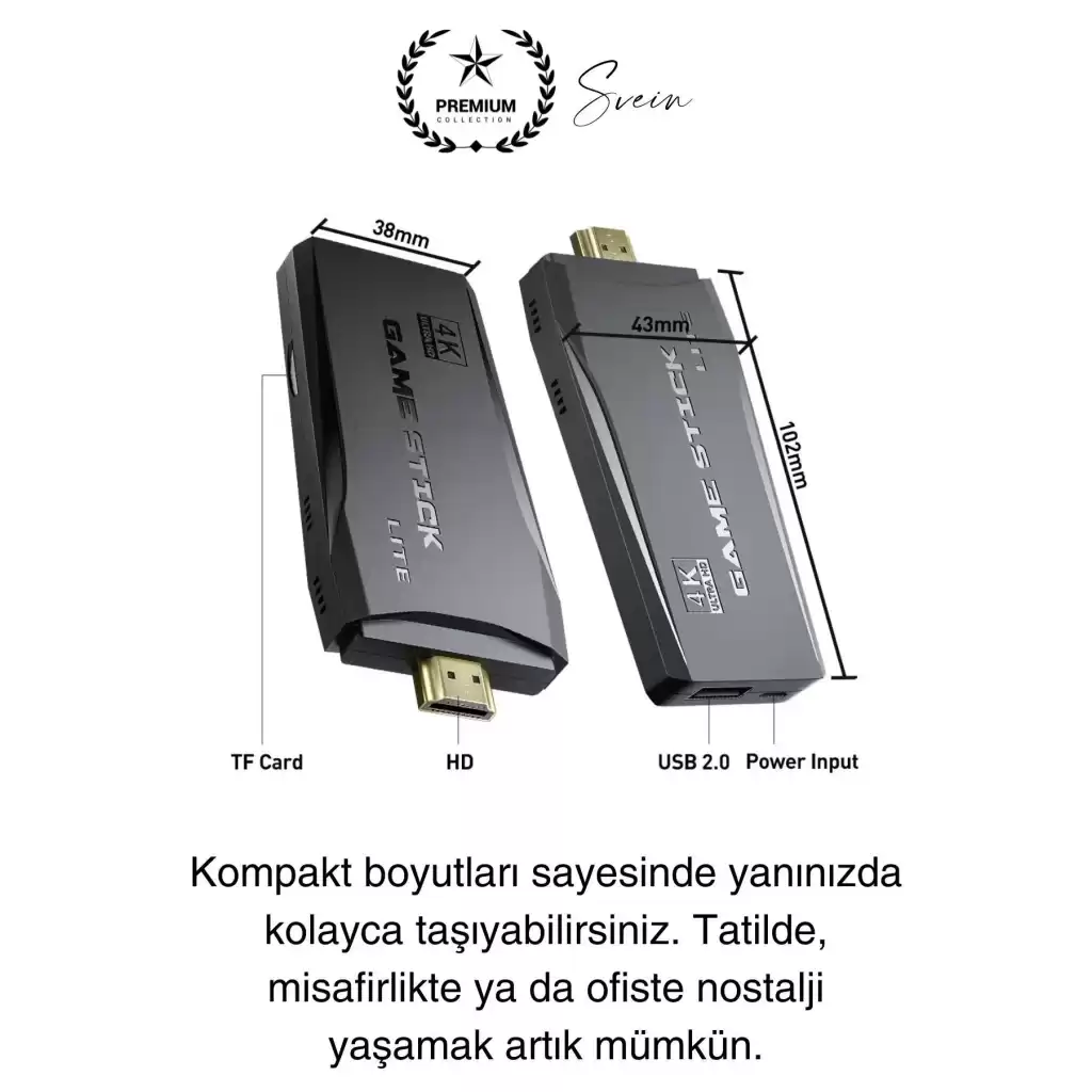 20000 Oyunlu 4K Tak Çalıştır 2.4g Uyumlu HDMI Kablosuz Çift Kol Konsol Game Stick Retro Atari