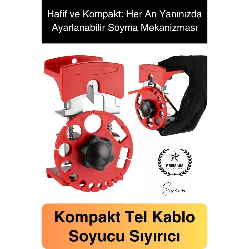 Premium Kompakt Tel Kablo Soyucu Sıyırıcı Cep Boyunda Elde Pratik Döner Koaksiyel Hafif Taşınabilir