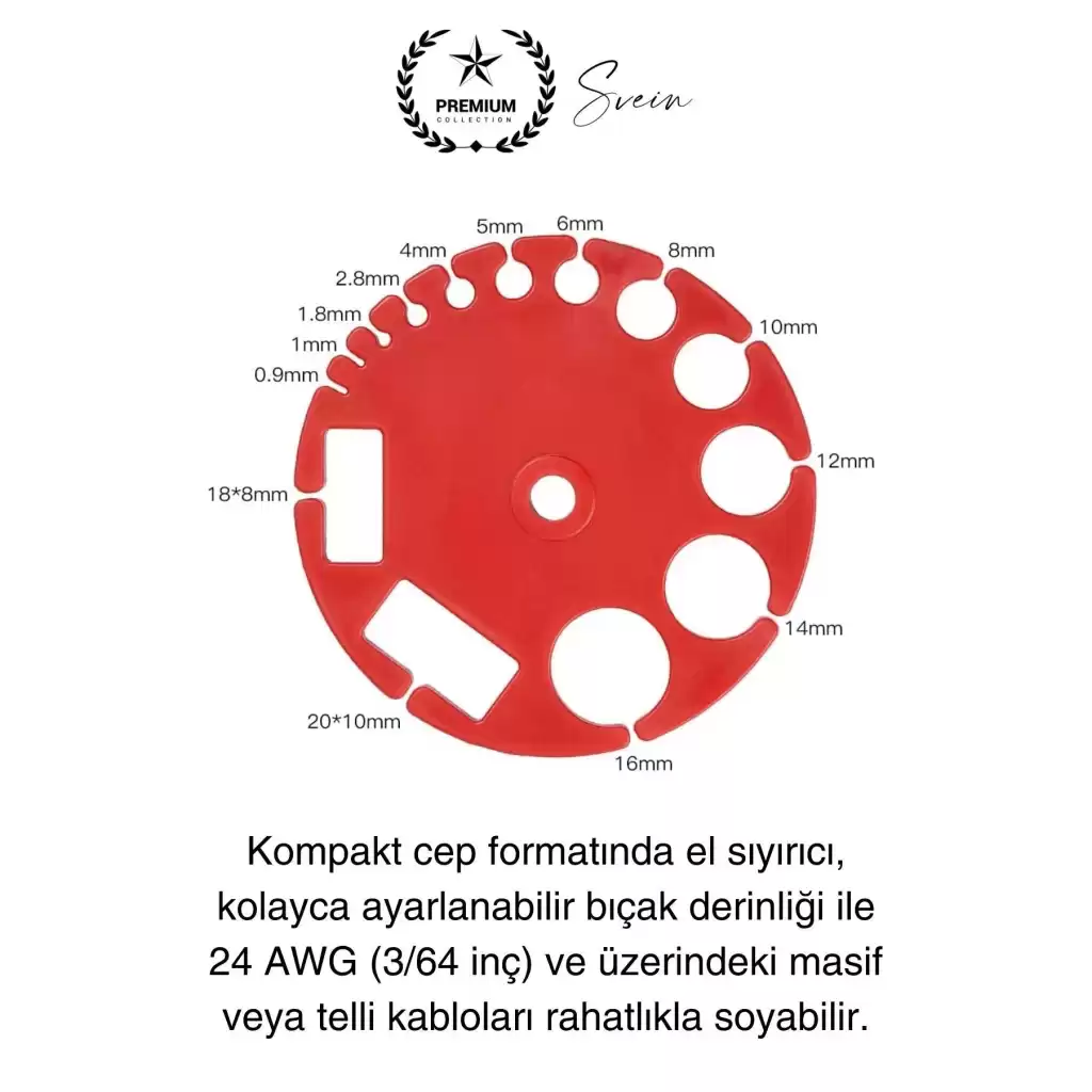 Premium Kompakt Tel Kablo Soyucu Sıyırıcı Cep Boyunda Elde Pratik Döner Koaksiyel Hafif Taşınabilir