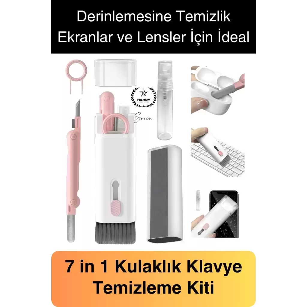 7in1 Bluetooth Kulaklık Temizleme Kalemi Klavye Telefon Tablet Elektronik Eşya Detaylı Temizlik Kiti