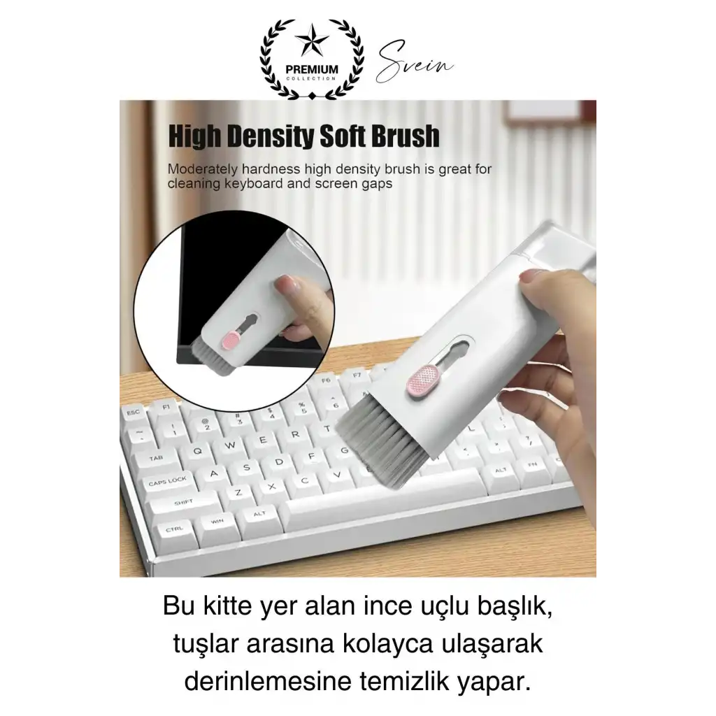 7in1 Bluetooth Kulaklık Temizleme Kalemi Klavye Telefon Tablet Elektronik Eşya Detaylı Temizlik Kiti