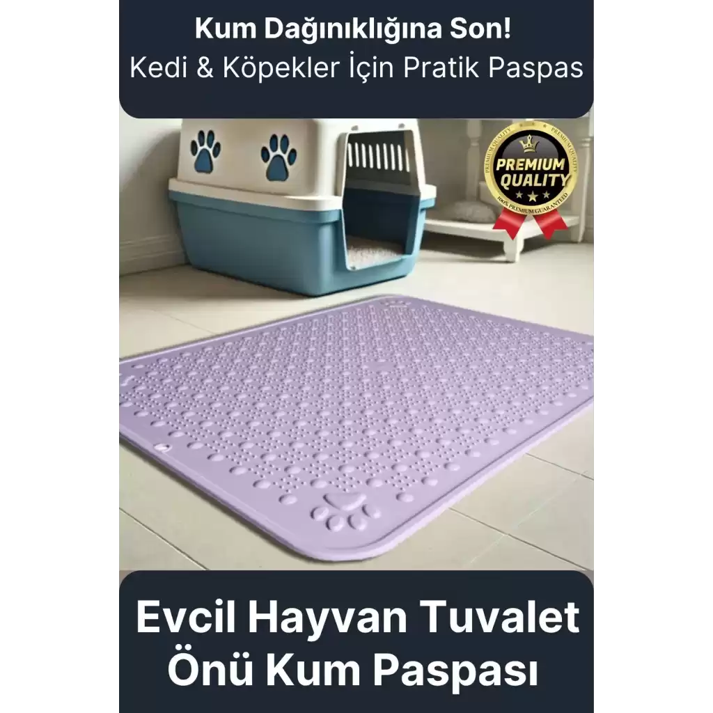 Premium Silinebilir Yıkanabilir Dayanıklı Kedi Köpek Evcil Hayvan Tuvalet Önü Mama Kabı Kum Paspası