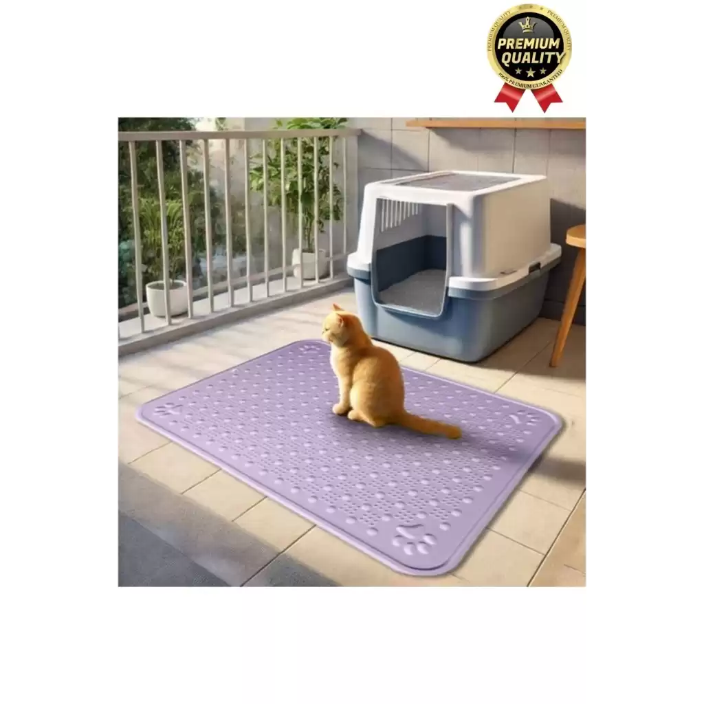Premium Silinebilir Yıkanabilir Dayanıklı Kedi Köpek Evcil Hayvan Tuvalet Önü Mama Kabı Kum Paspası