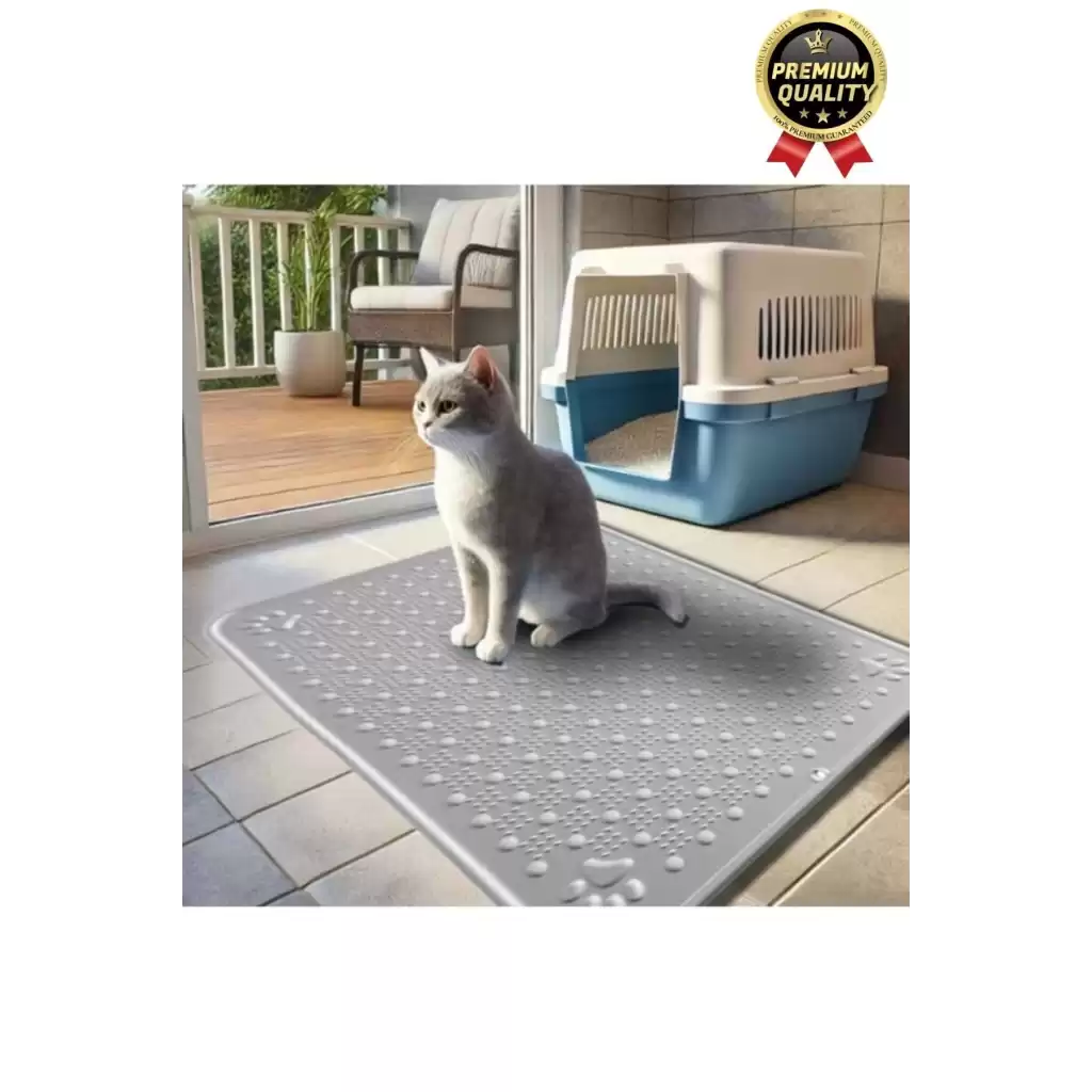 Premium Silinebilir Yıkanabilir Dayanıklı Kedi Köpek Evcil Hayvan Tuvalet Önü Mama Kabı Kum Paspası